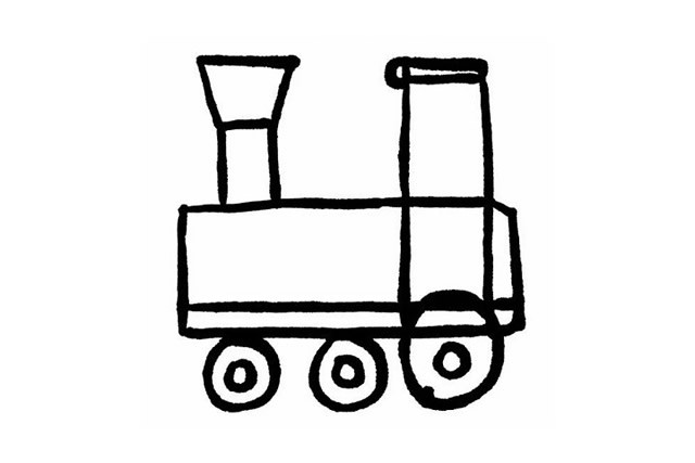 简单七步画出火车简笔画步骤图教程