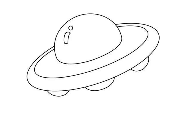 飞碟的简笔画 学画外星飞碟简笔画步骤图解教程