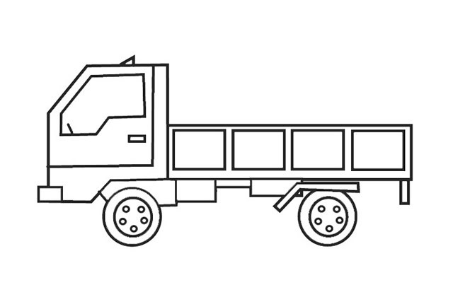 货车简笔画 学画货车简笔画步骤图解教程