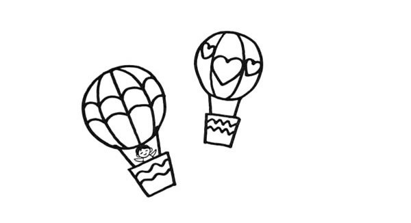 热气球的画法 一步步教你画热气球简笔画教程步骤图片大全