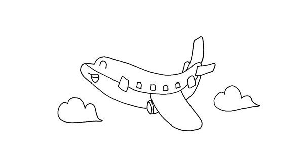 卡通飞机的画法 一步步教你学画卡通飞机简笔画教程步骤图片