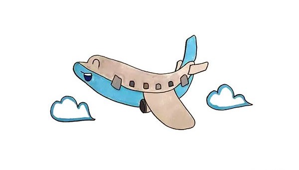 卡通飞机的画法 一步步教你学画卡通飞机简笔画教程步骤图片