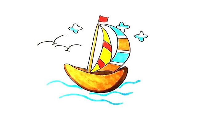 帆船如何画 简单几步画出帆船简笔画步骤图解教程