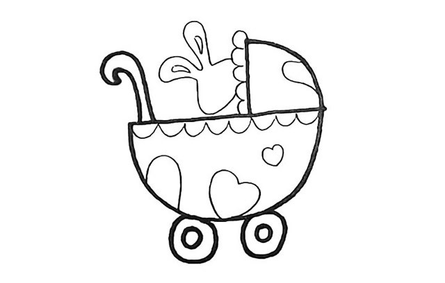 学画婴儿车简笔画步骤图解教程