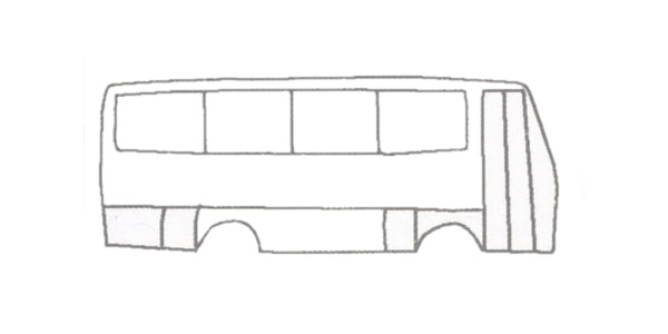 大客车简笔画的画法步骤图教程