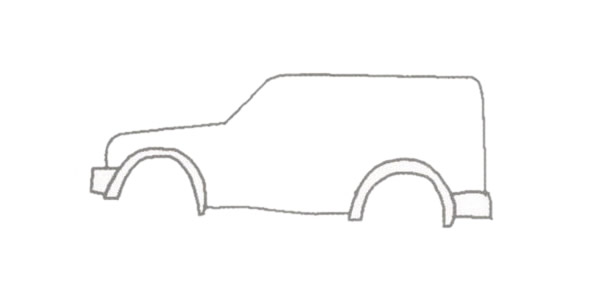 越野车suv简笔画的画法步骤图解教程