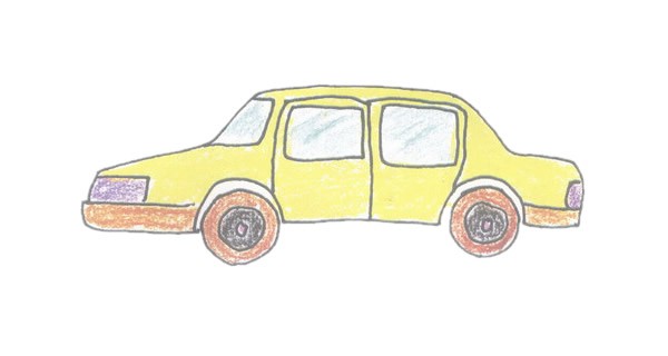 小轿车简笔画的画法步骤图解教程