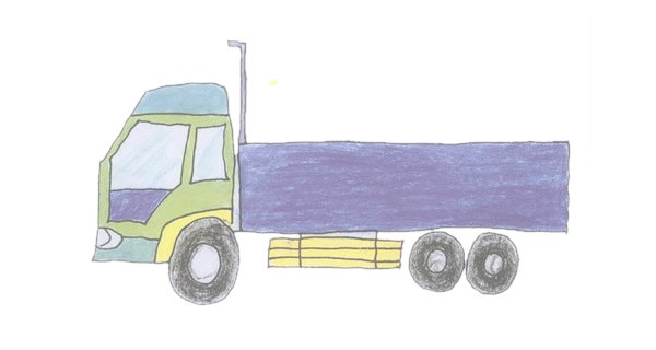 卡车简笔画的画法步骤图解教程