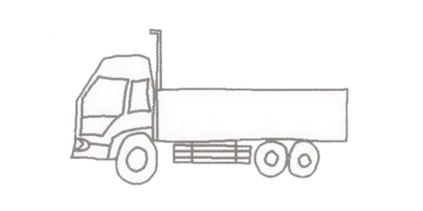 卡车简笔画的画法步骤图解教程