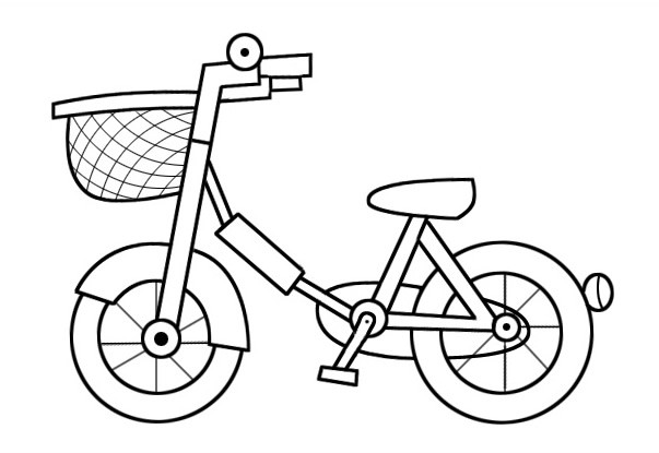 儿童自行车简笔画图片素材