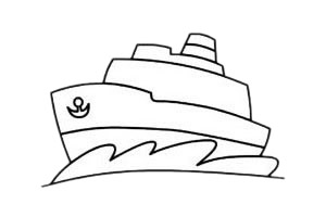 【游轮简笔画】轮船/游轮简笔画简单画法步骤图片大全
