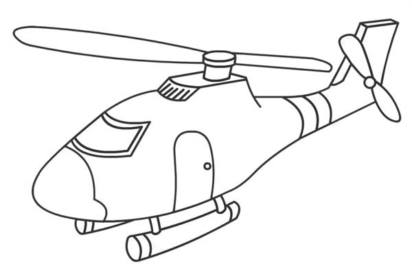 【直升机简笔画】彩色直升机简笔画步骤图解教程