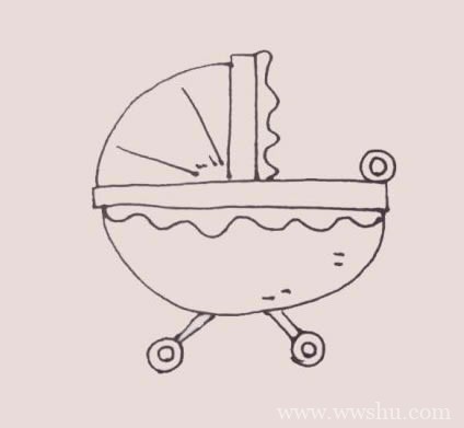 幼儿学画婴儿车简笔画步骤图片大全