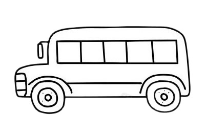 超简单的校车简笔画画法步骤图片大全