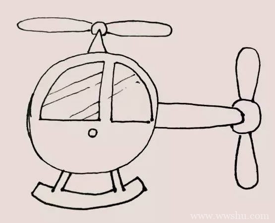 直升机简笔画 卡通版直升机简笔画步骤图解教程