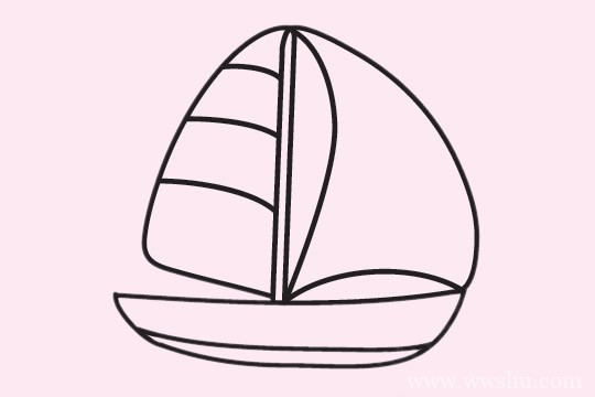 帆船简笔画简单画法步骤图片大全_帆船简笔画