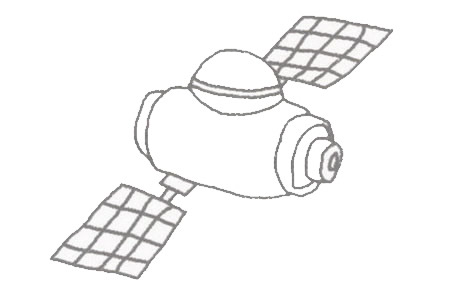 卫星简笔画的简单画法步骤教程