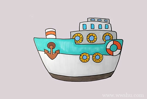 轮船如何画漂亮又简单简笔画