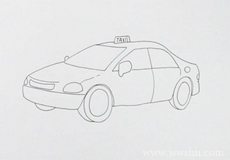 TAXI出租车如何画简单又漂亮-出租车简笔画