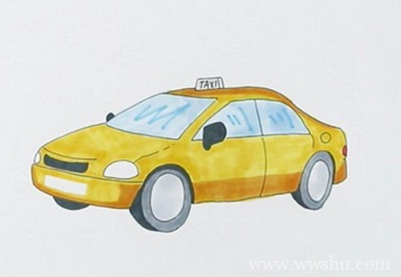 TAXI出租车如何画简单又漂亮-出租车简笔画