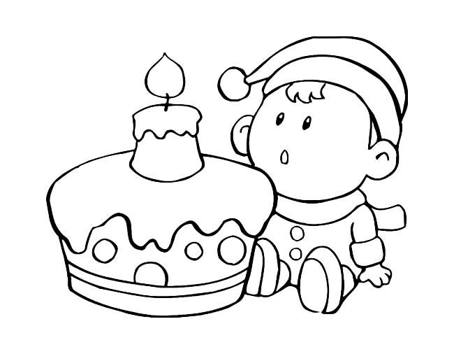 蛋糕简笔画 小朋友和生日蛋糕简笔画图片
