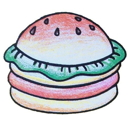 汉堡包简笔画图片 彩色汉堡包简笔画教程步骤图解