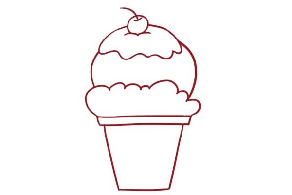 冰淇淋简笔画步骤教程 带颜色的简单画法