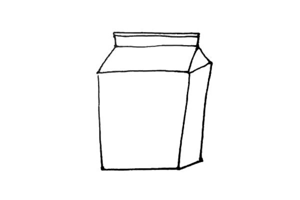 盒装牛奶简笔画步骤图文教程 彩色的