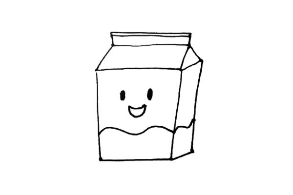 盒装牛奶简笔画步骤图文教程 彩色的