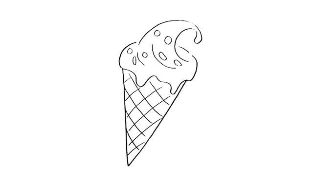 冰激凌如何画 奶油甜筒冰激凌简笔画教程步骤图片大全