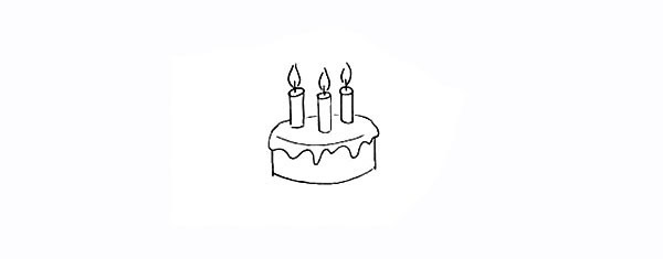 双层生日蛋糕如何画 生日蛋糕简笔画彩色画法步骤图教程