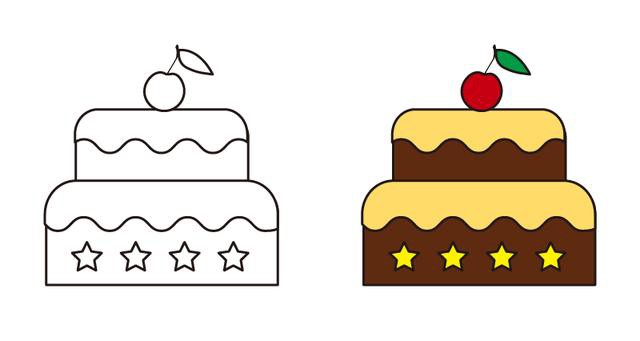 8种不同的漂亮的生日蛋糕简笔画图片大全