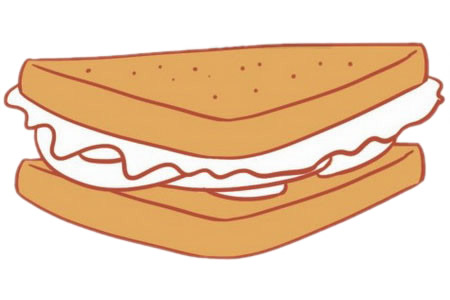 三明治简笔画的画法步骤教程及图片大全