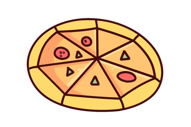 美食(必胜客)披萨简笔画简单画法图片