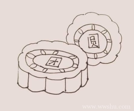 中国传统美食月饼简笔画步骤图解教程