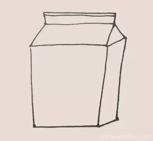 盒装牛奶简笔画步骤图解教程