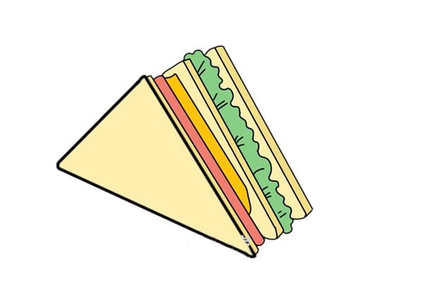 三明治简笔画简单又漂亮 三明治简笔画图片彩色