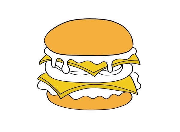 可爱的汉堡包如何画 汉堡简笔画步骤图片教程