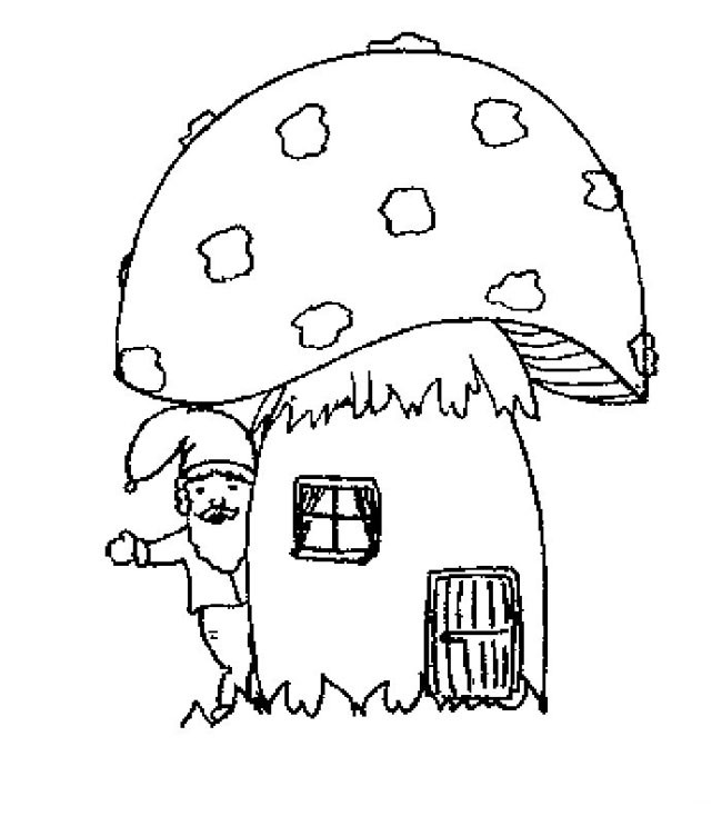 蘑菇房子简笔画五 蘑菇房子简笔画步骤图片大全