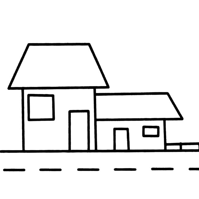 路边小房子简笔画建筑 路边小房子建筑简笔画步骤图片大全