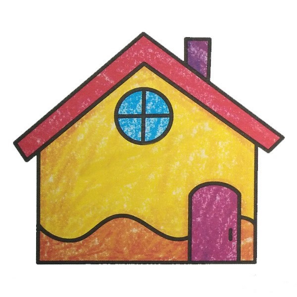 房子简笔画彩色图片 幼儿学画房子简笔画图片大全