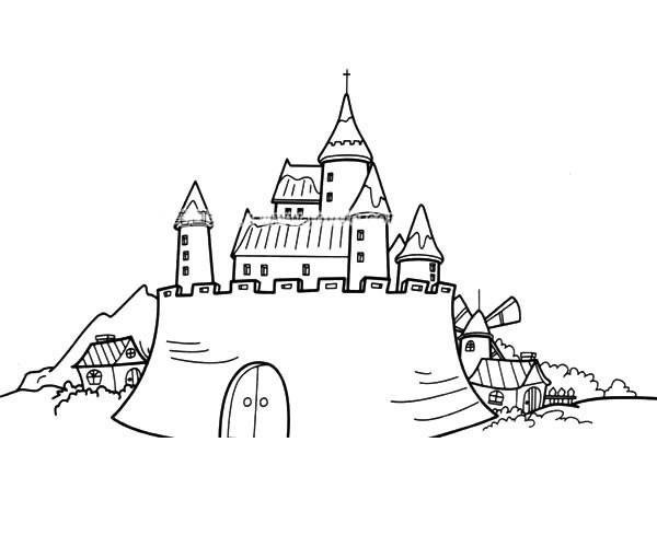 宏伟的城堡简笔画图片_城堡的简单画法