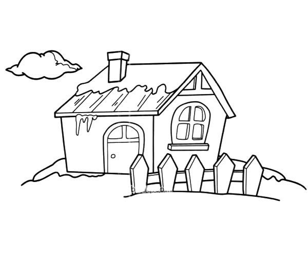 栅栏里的房子简笔画图片_栅栏里的房子如何画