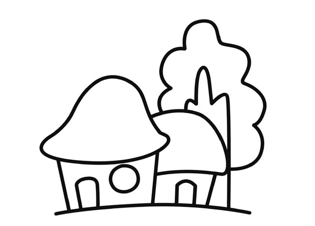 带颜色的小木屋简笔画图片 小木屋的简单画法