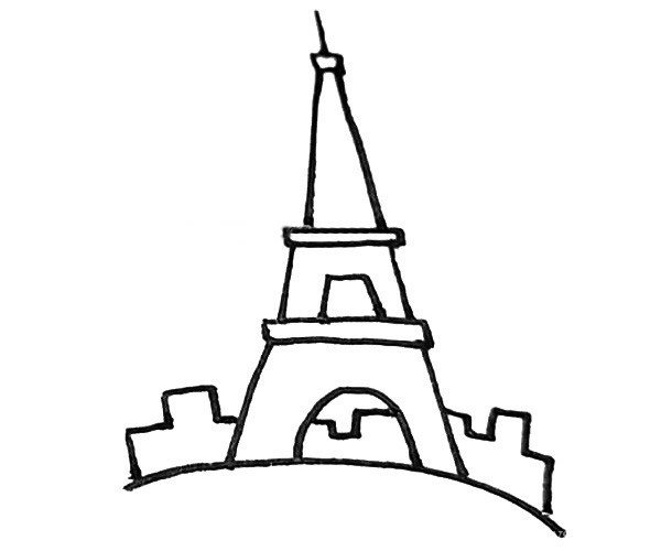 儿童学画埃菲尔铁塔简笔画步骤教程 埃菲尔铁塔的画法