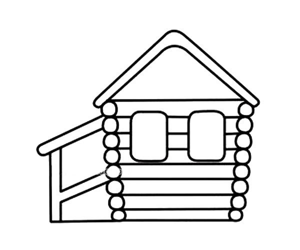 木屋子简笔画步骤教程 木屋子的简单画法