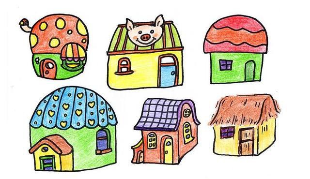 12种房子简笔画绘法，简单易学，给宝宝留着！