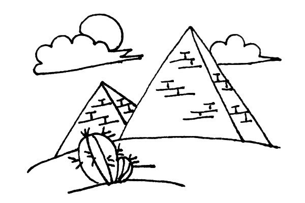 金字塔简笔画步骤图文教程
