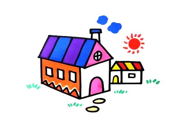 彩色小房子如何画 简笔画步骤图文教程