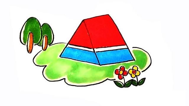 彩色的帐篷如何画 漂亮的帐篷简笔画步骤图解教程